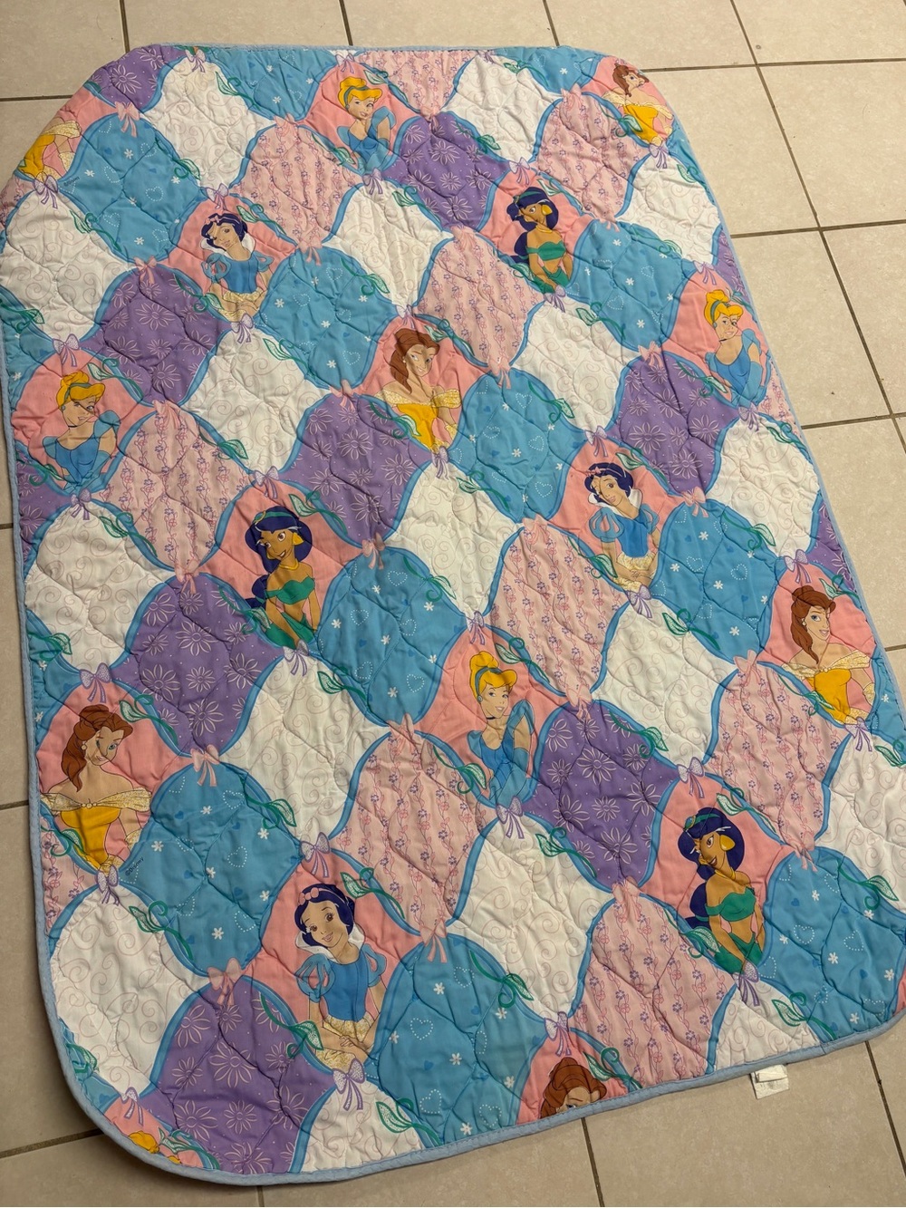Vintage Disney Princesses Crib Quilt Blanket
